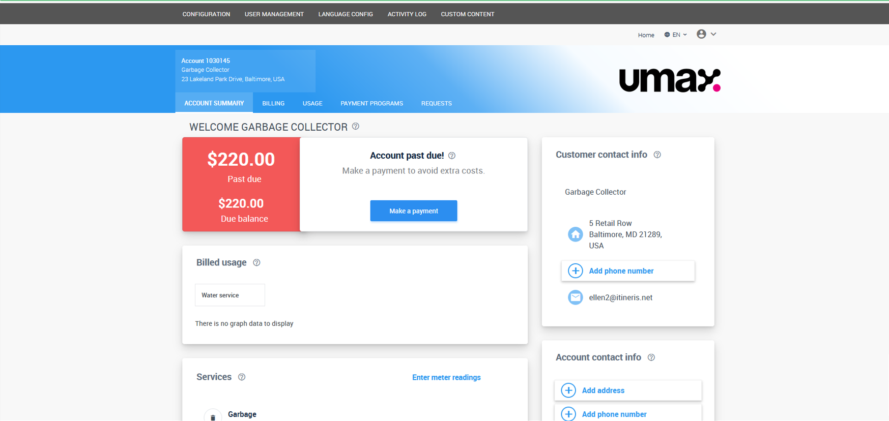 Desktop image of the new version of the Customer Self-Service project homepage